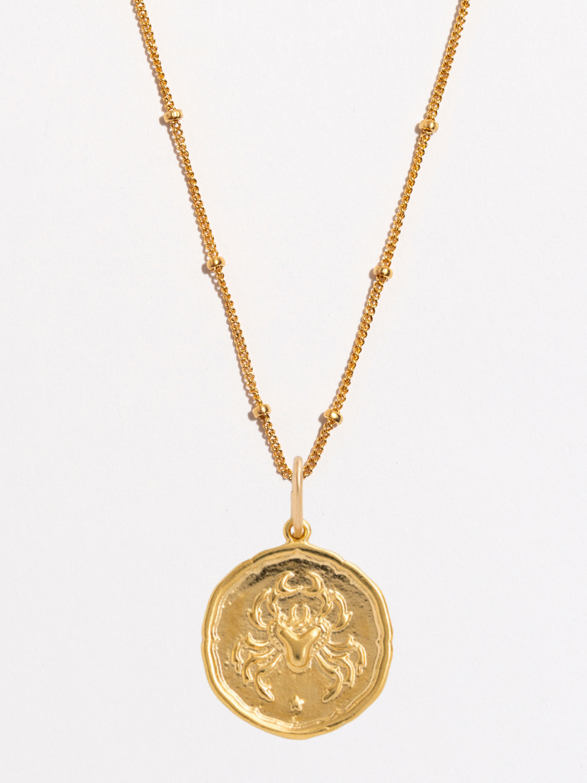 Cancer Gold Zodiac Pendant Necklace