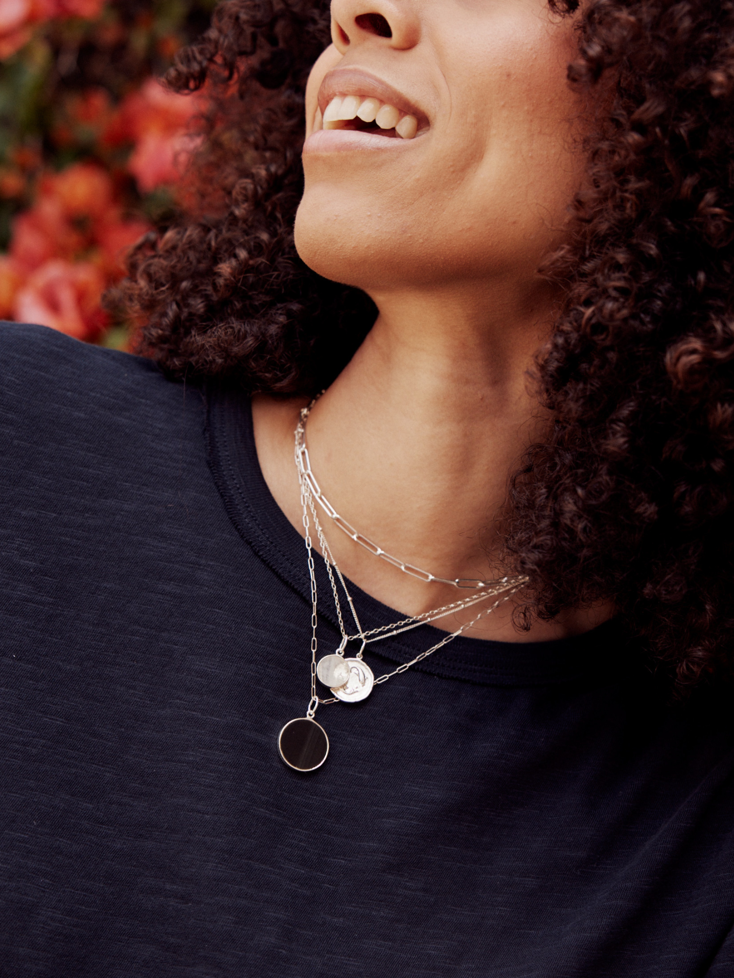 Jamie Small Jamie Small Moonstone Coin Pendant Necklace - Narrative Jewelry