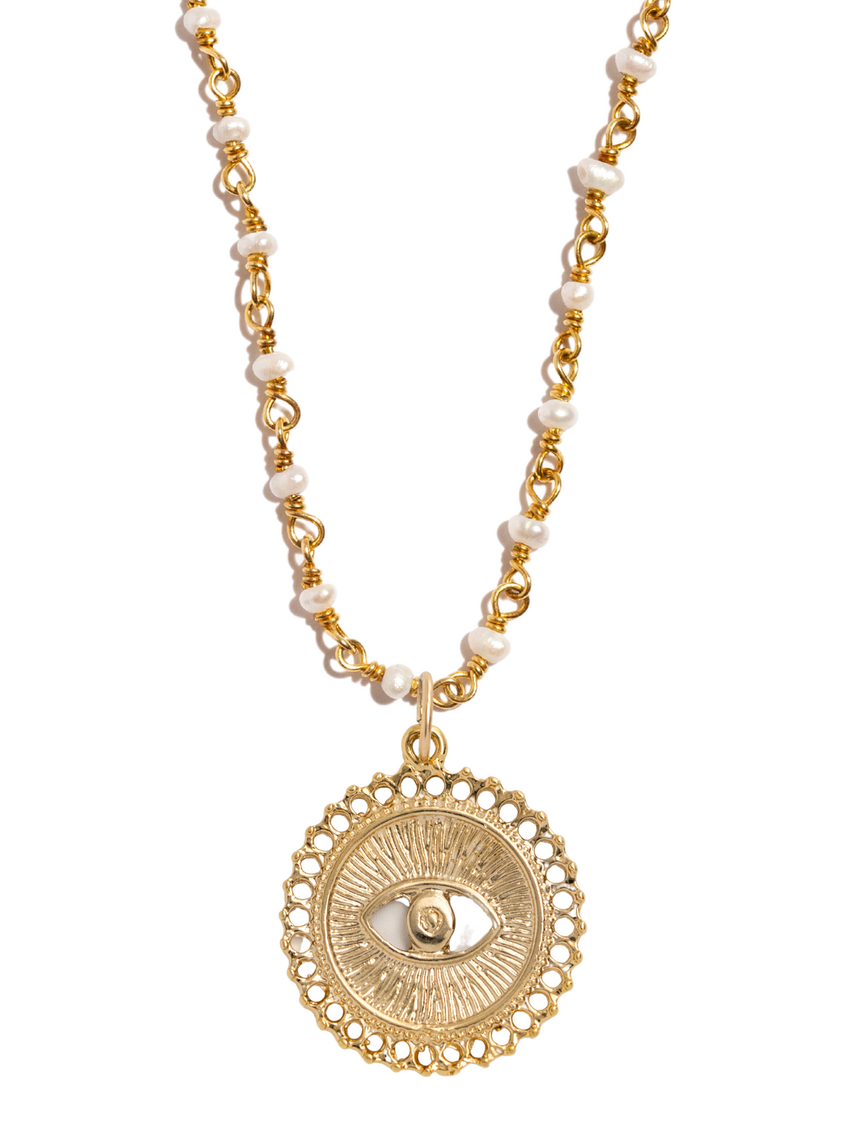 Mati Large Gold Pendant Necklace