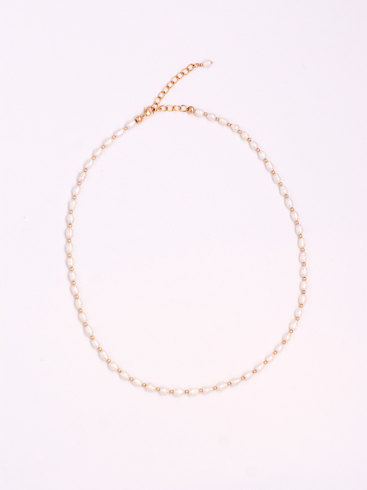Sophia Gold Beaded Pearl Necklace
