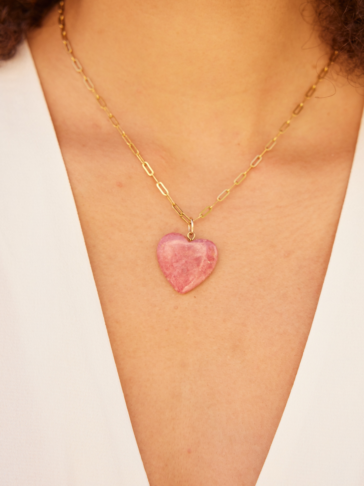 Stevie Rhodonite Heart Pendant Necklace