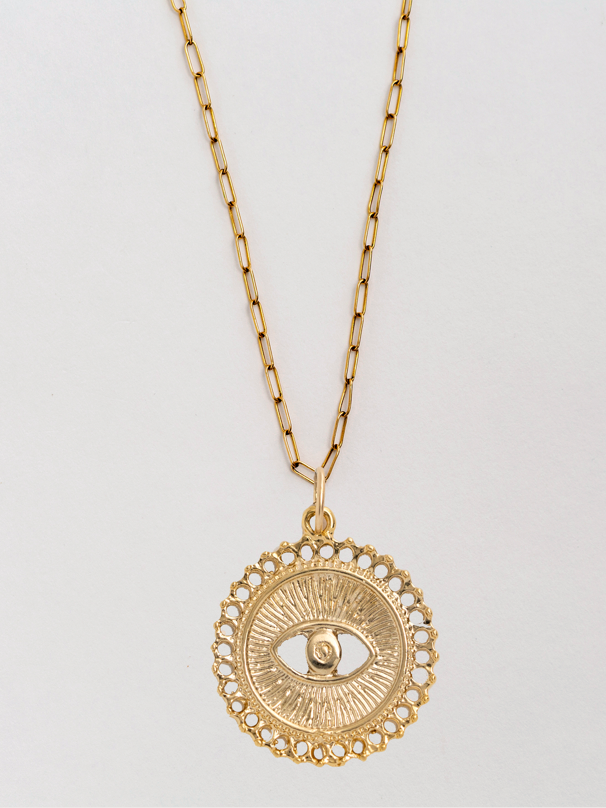 Mati Large Gold Pendant Necklace