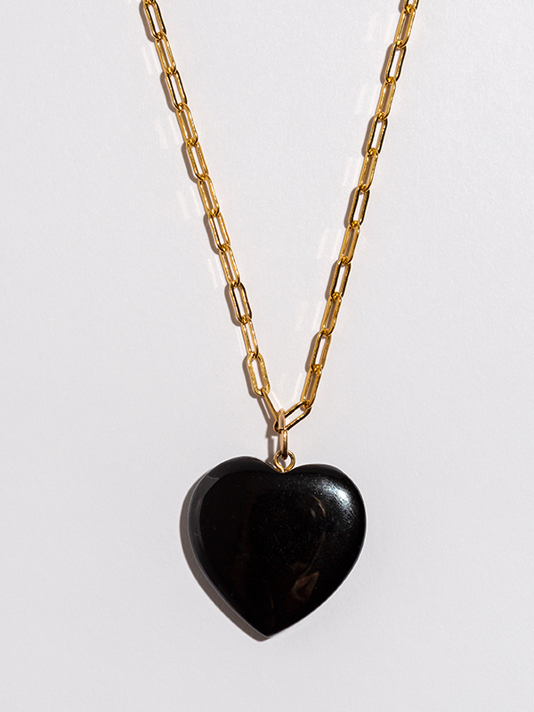 Stevie Black Onyx Heart Pendant Necklace