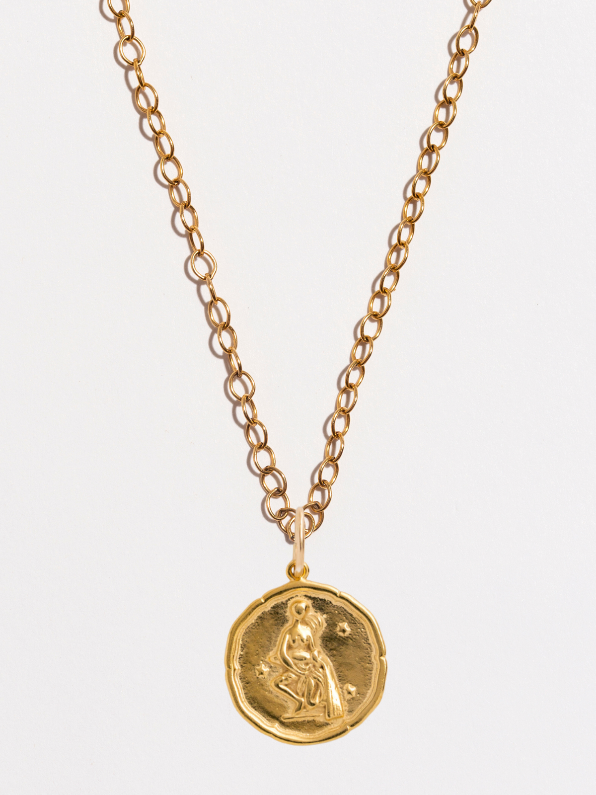 Aquarius Gold Zodiac Pendant Necklace