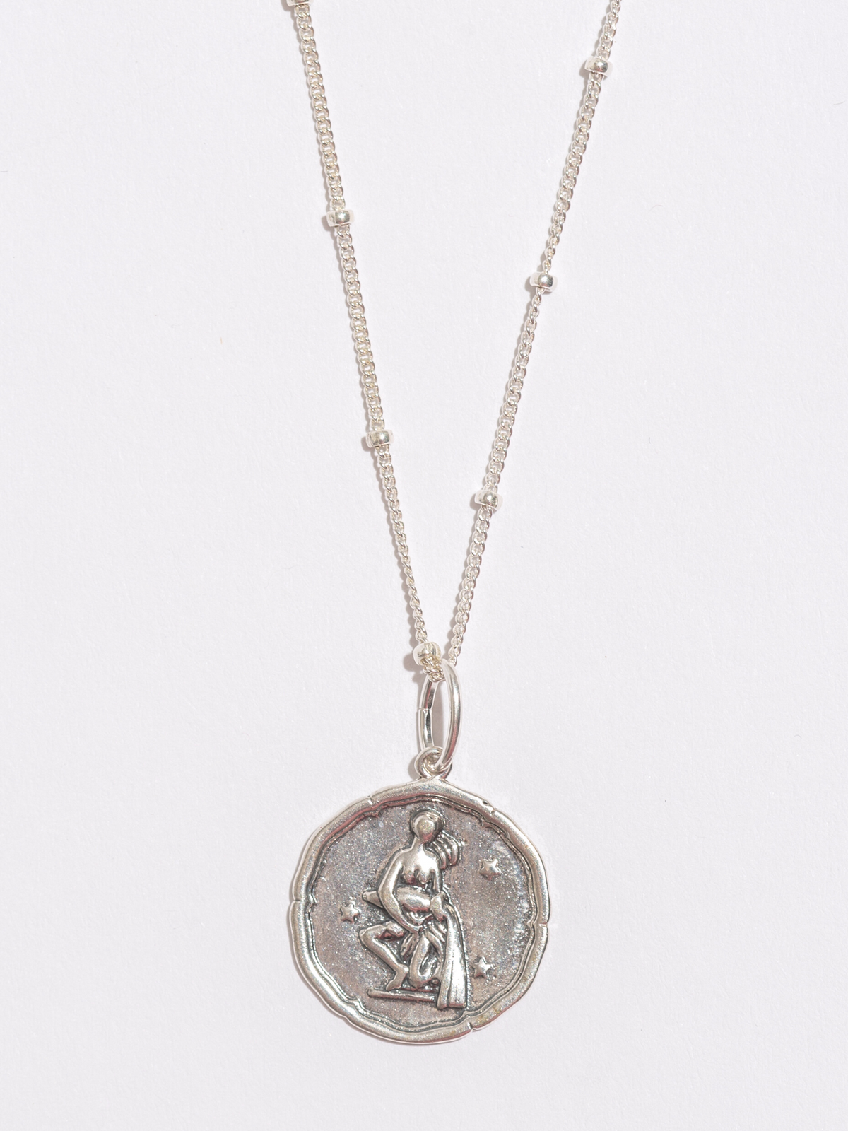 Aquarius Silver Zodiac Pendant Necklace