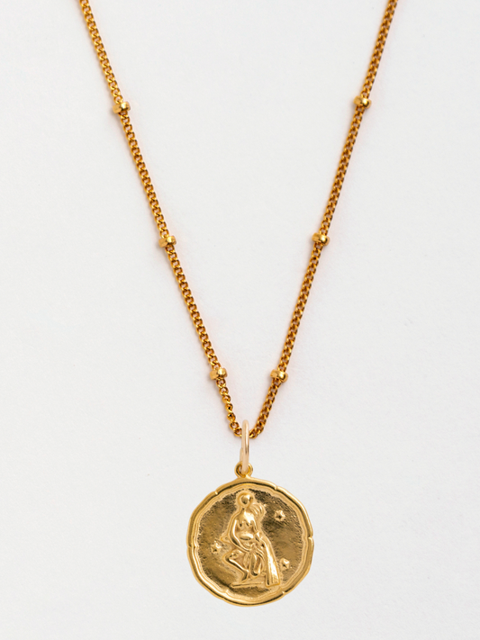 Aquarius Gold Zodiac Pendant Necklace