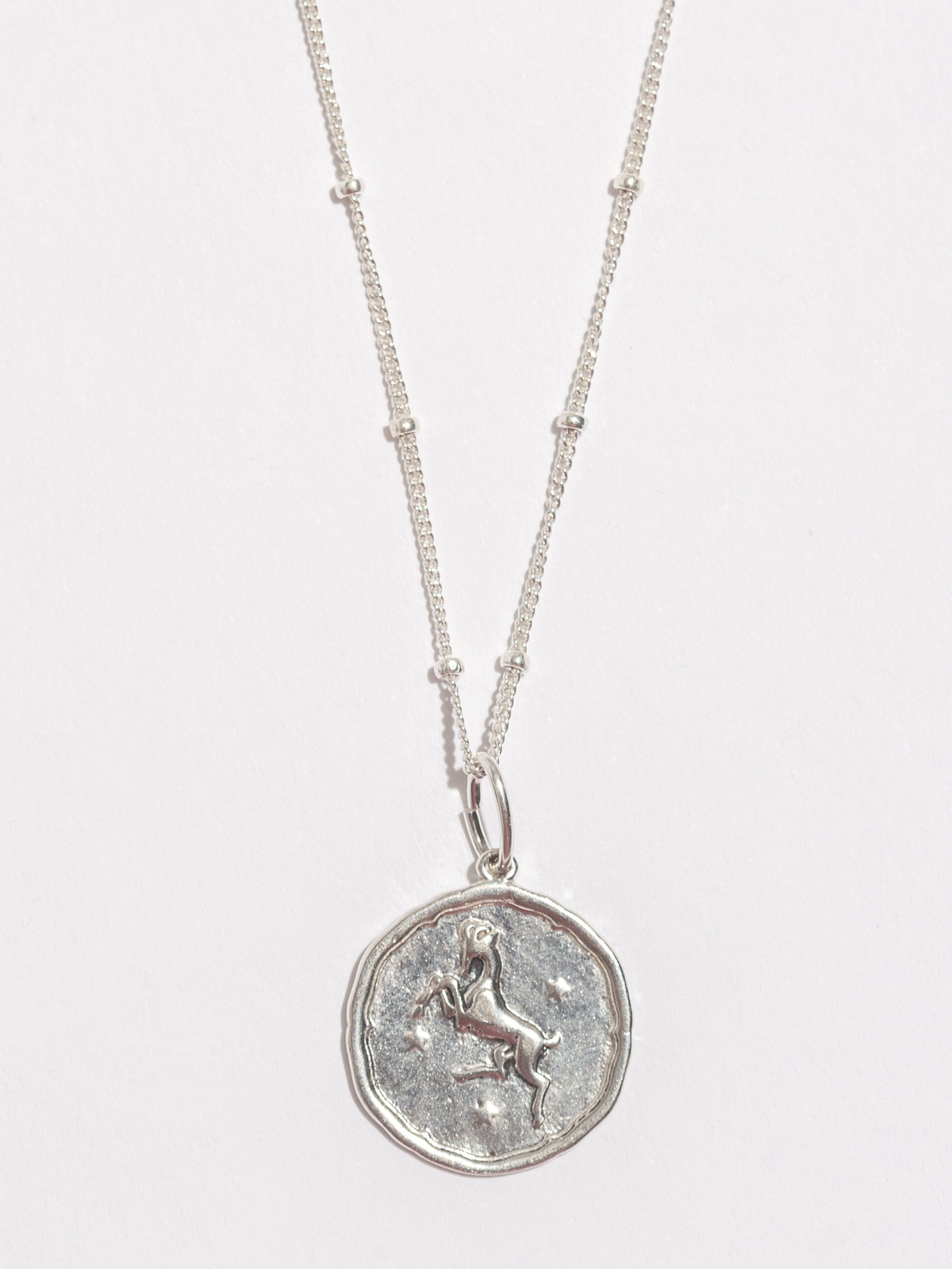 Aries Silver Zodiac Pendant Necklace