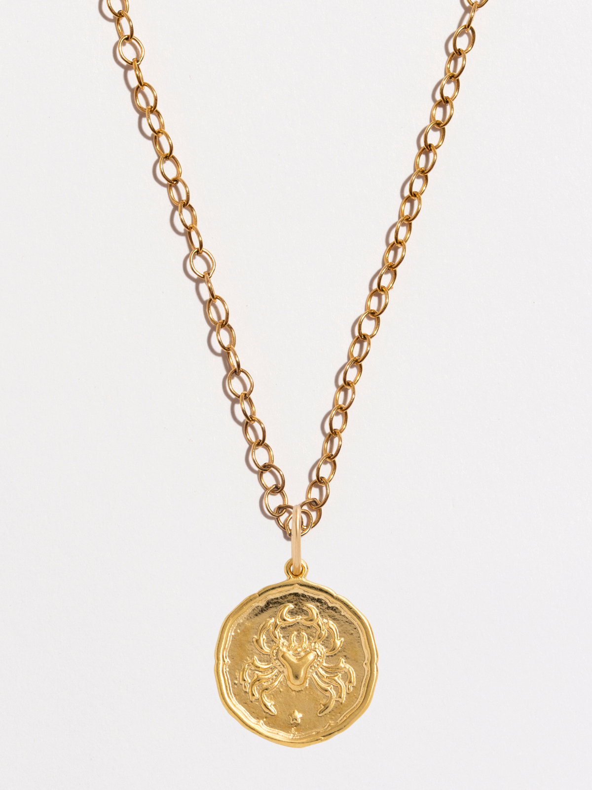 Cancer Gold Zodiac Pendant Necklace