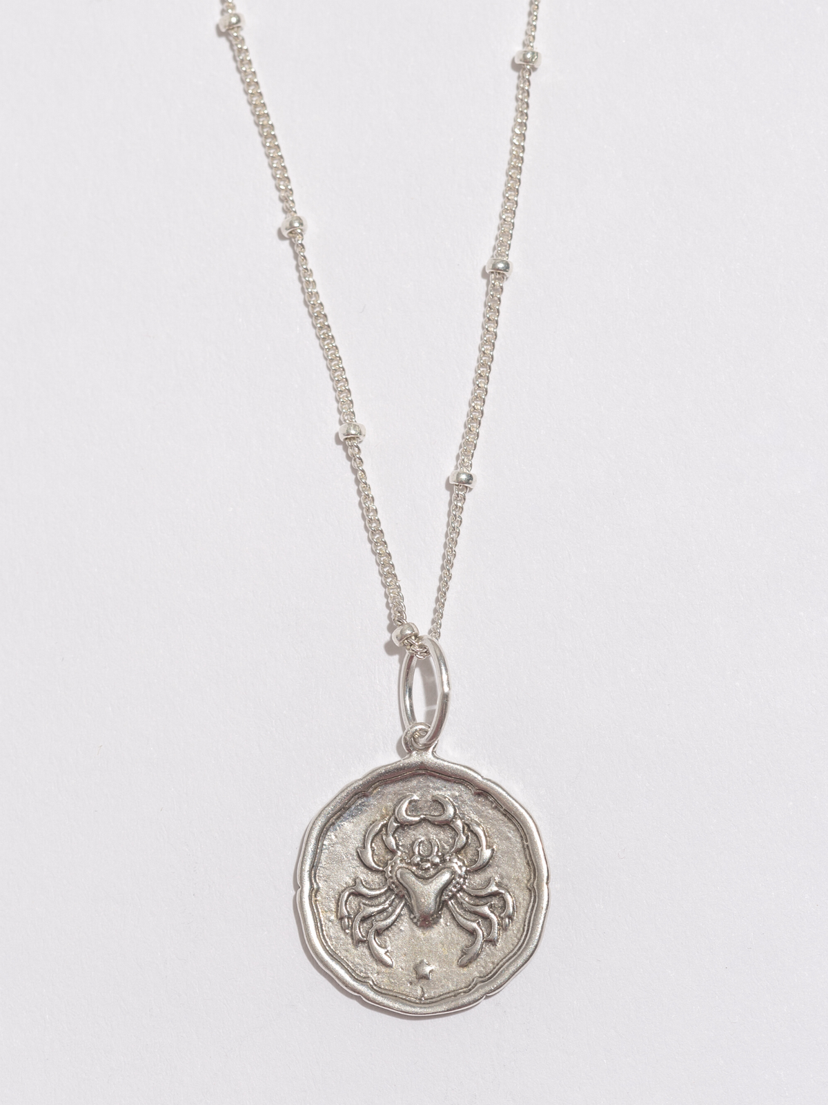 Cancer Silver Zodiac Pendant Necklace