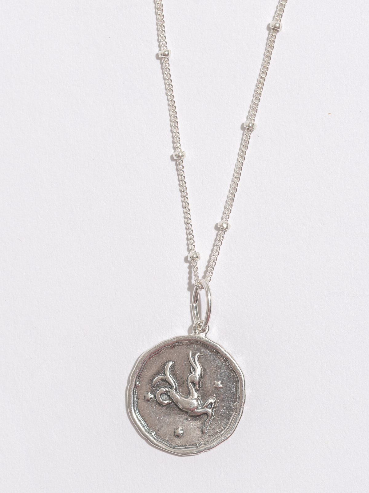 Capricorn Silver Zodiac Pendant Necklace