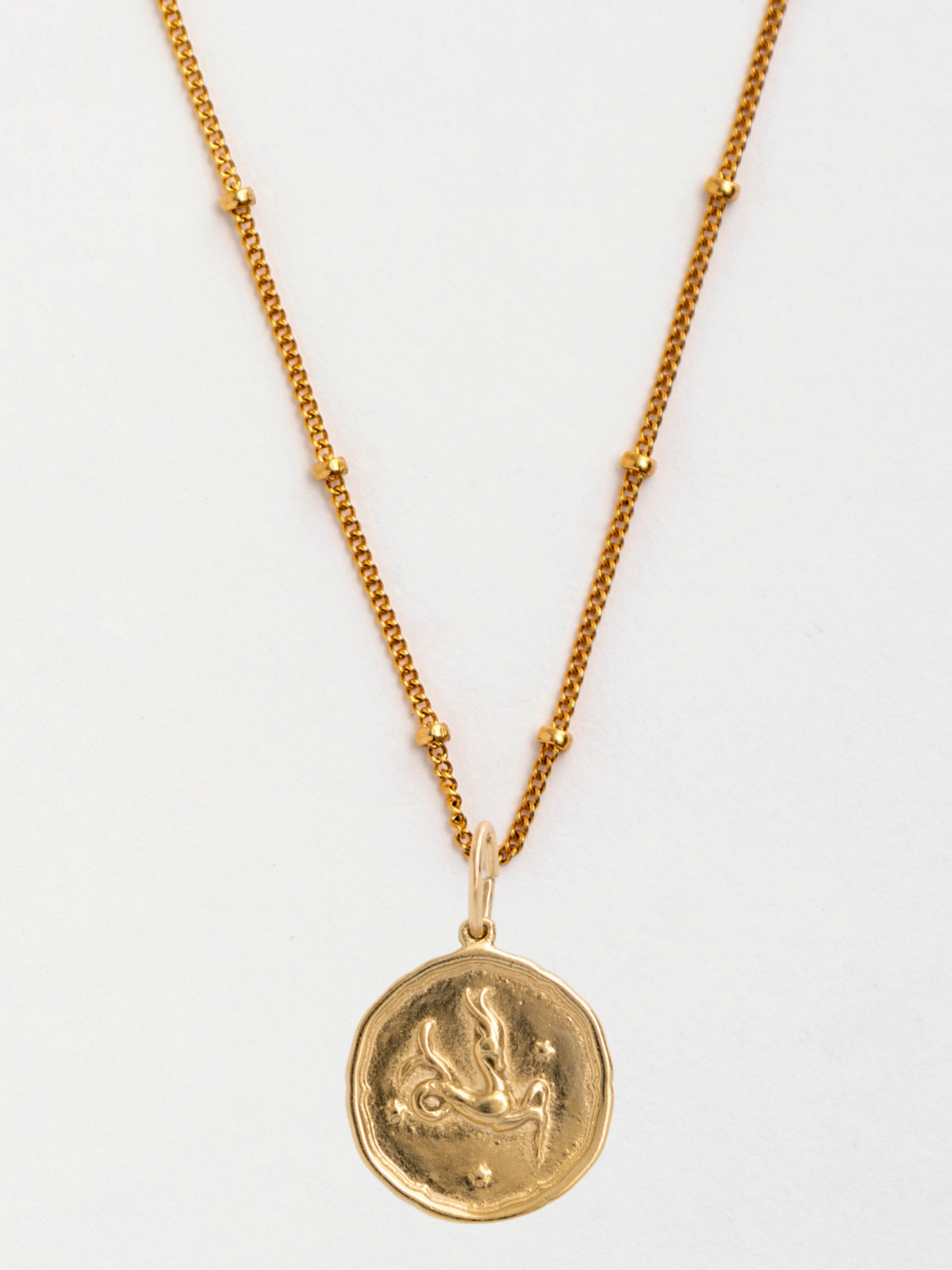 Capricorn Gold Zodiac Pendant Necklace