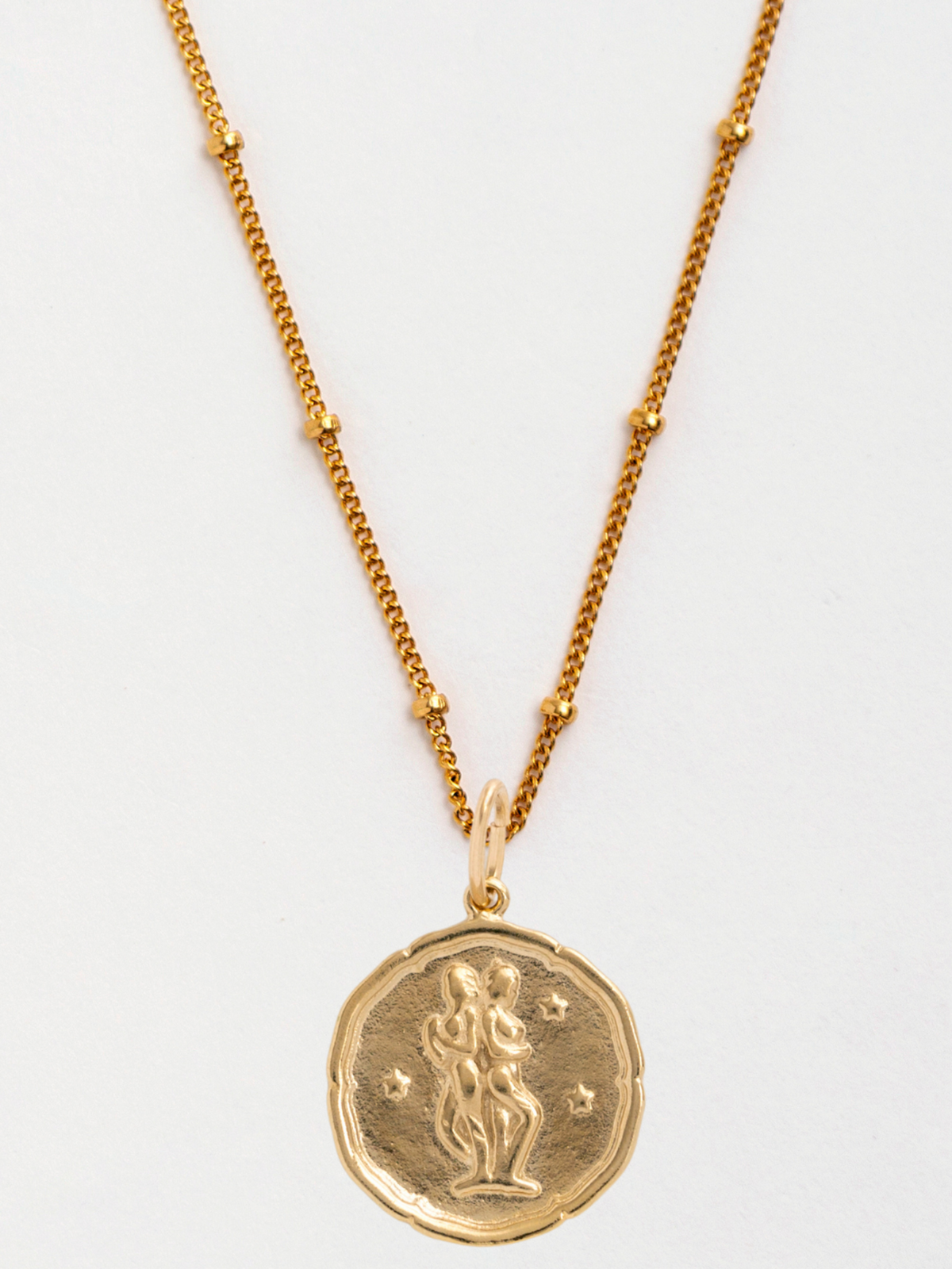 Gemini Gold Zodiac Pendant Necklace
