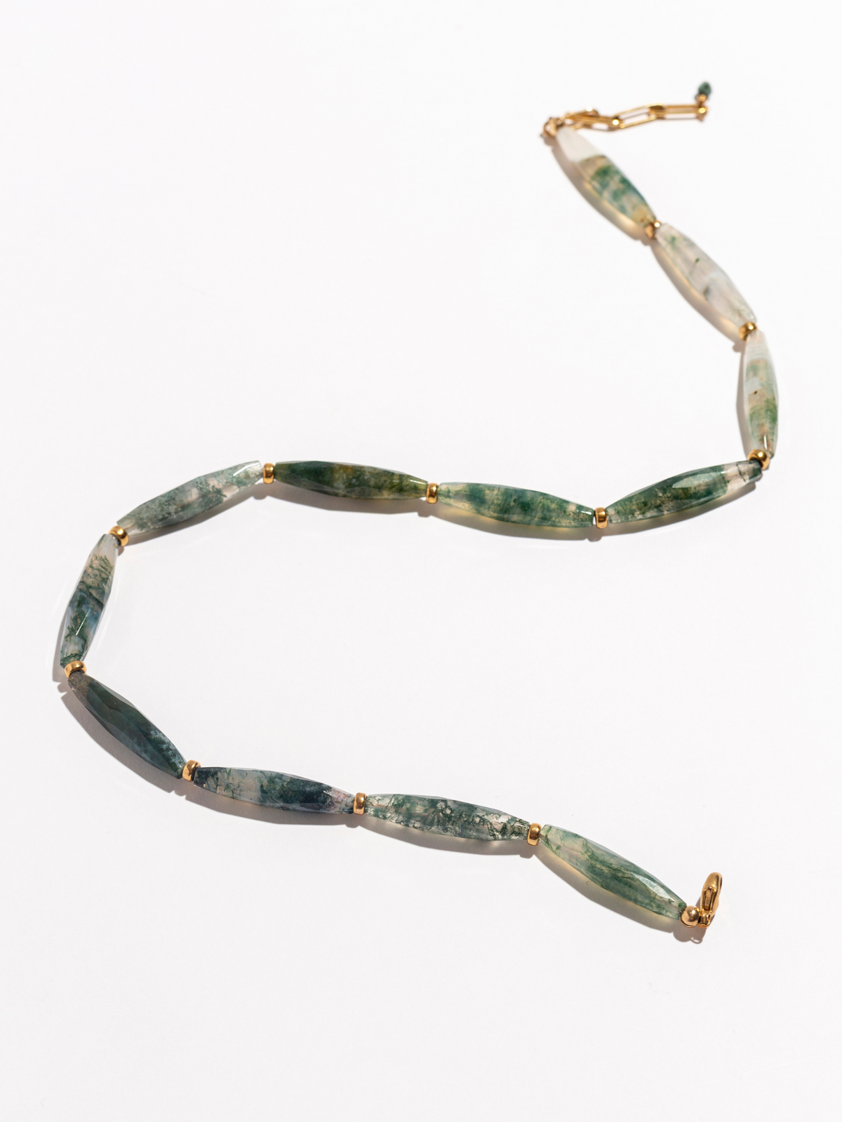 Genevieve Moss Agate Necklace