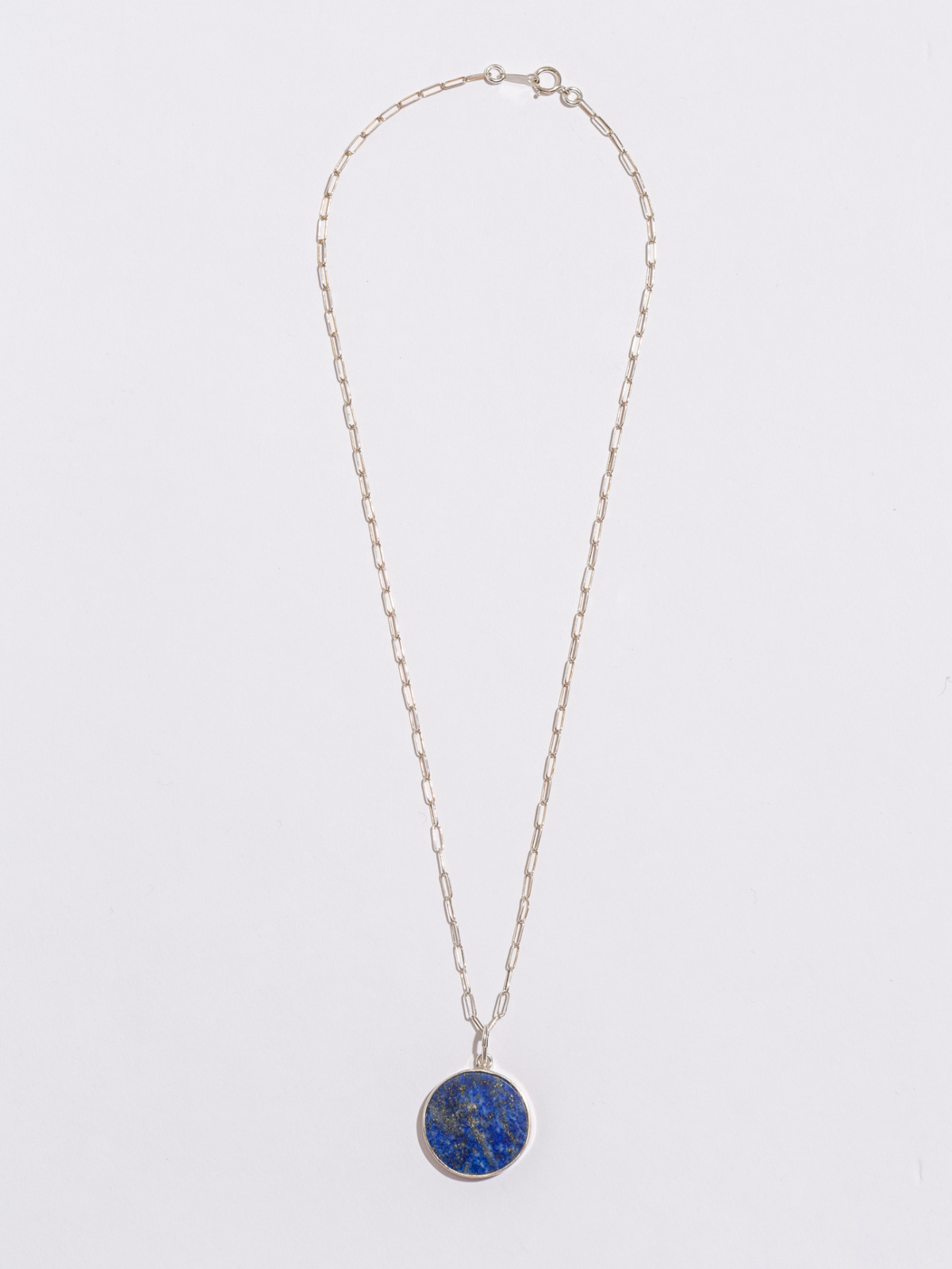 Jessica Lapis Coin Pendant Necklace