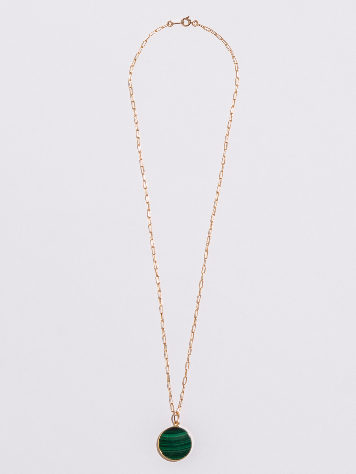 Jessica Malachite Coin Pendant Necklace