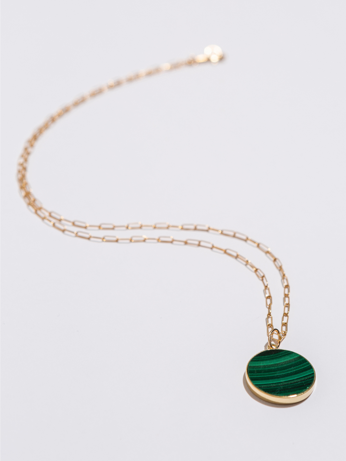 Jessica Malachite Coin Pendant Necklace