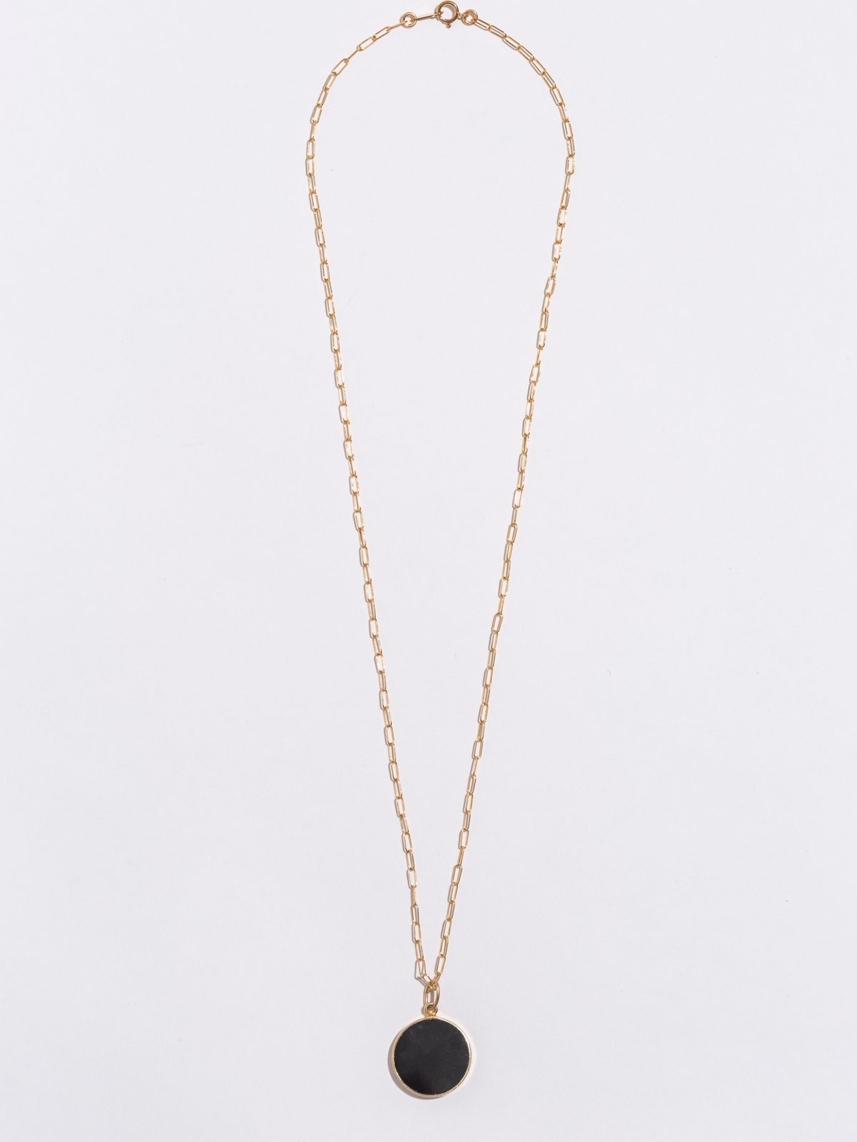 Jessica Onyx Coin Pendant Necklace