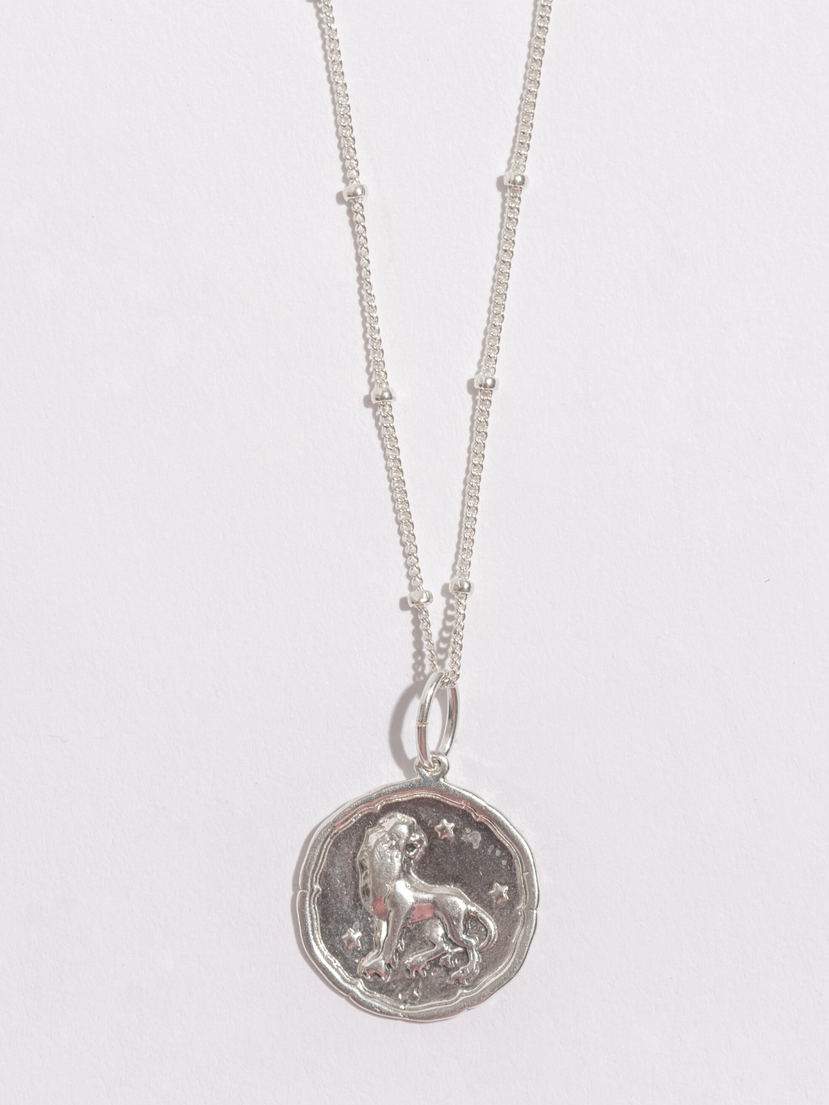Leo Silver Zodiac Pendant Necklace