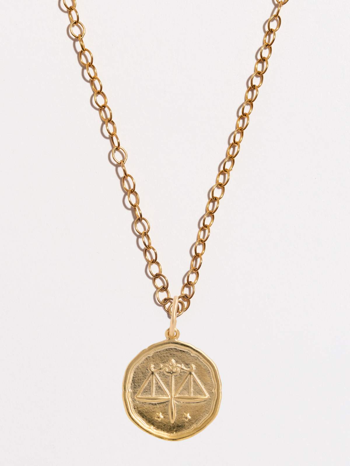 Libra Gold Zodiac Pendant Necklace