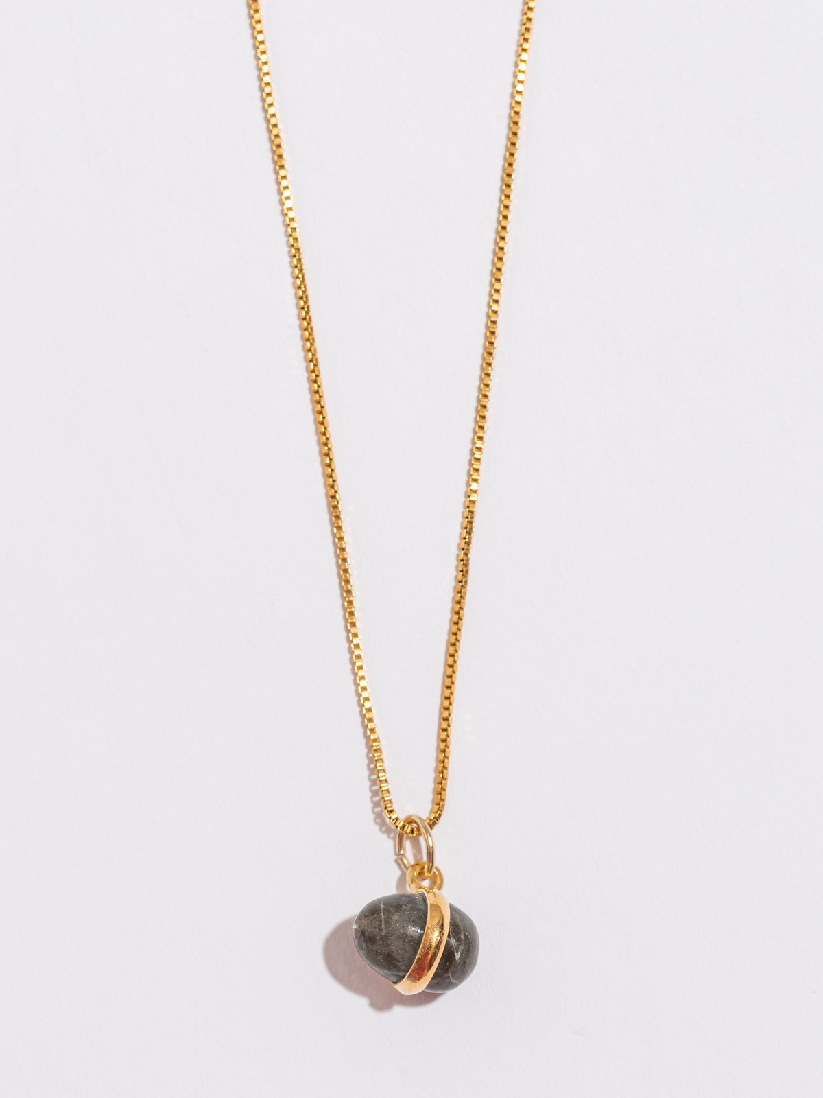 Olivia Labradorite Egg Pendant Necklace