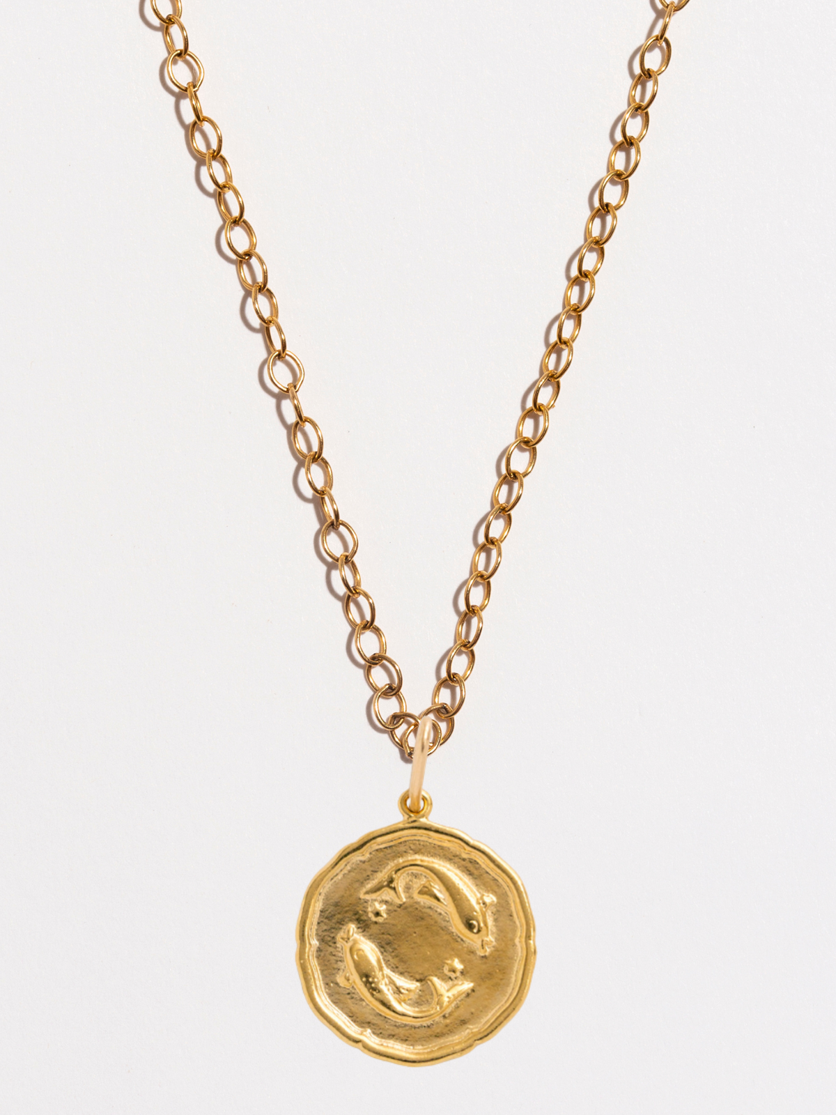 Pisces Gold Zodiac Pendant Necklace