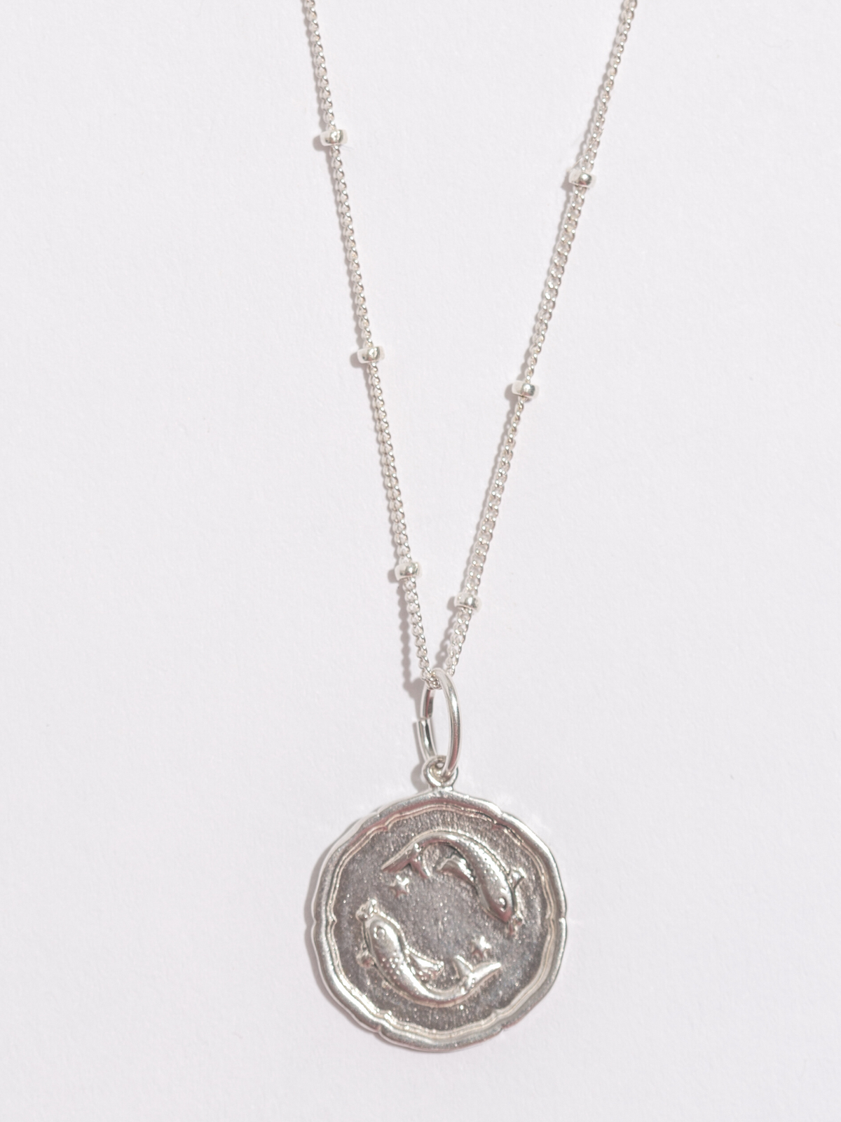 Pisces Silver Zodiac Pendant Necklace