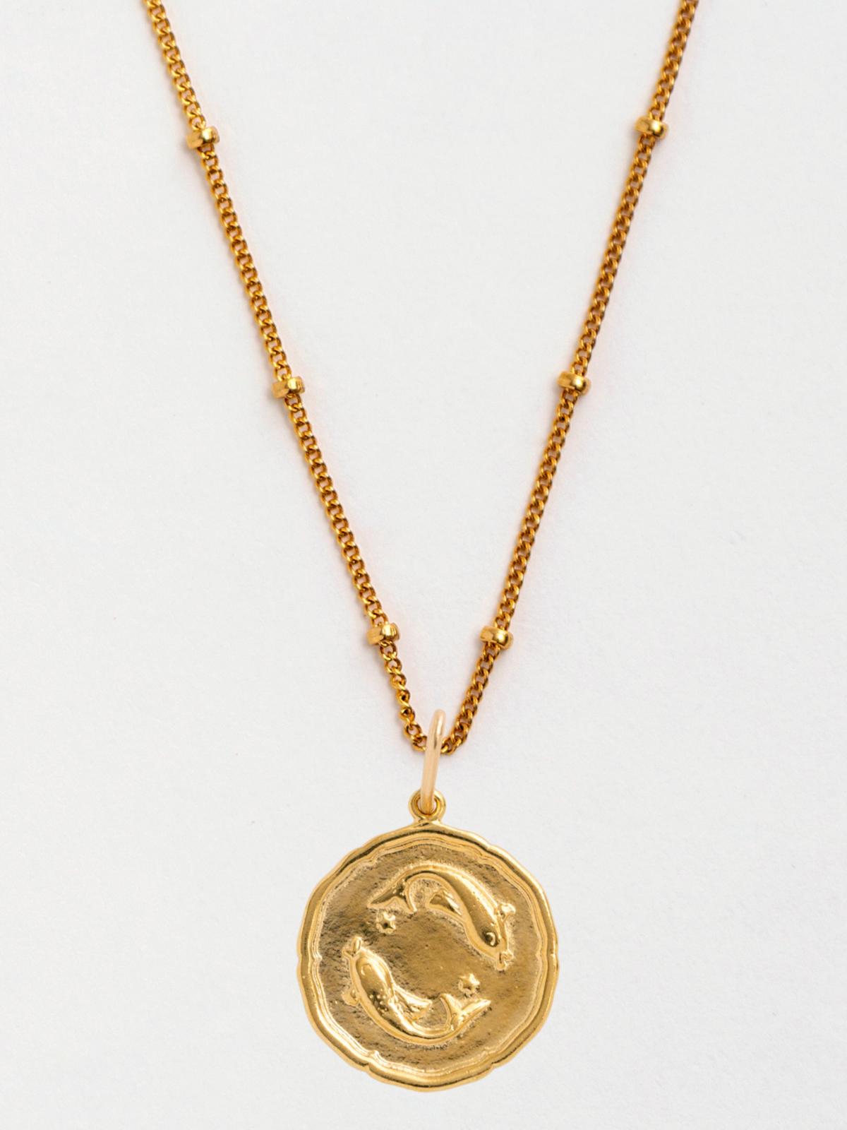 Pisces Gold Zodiac Pendant Necklace