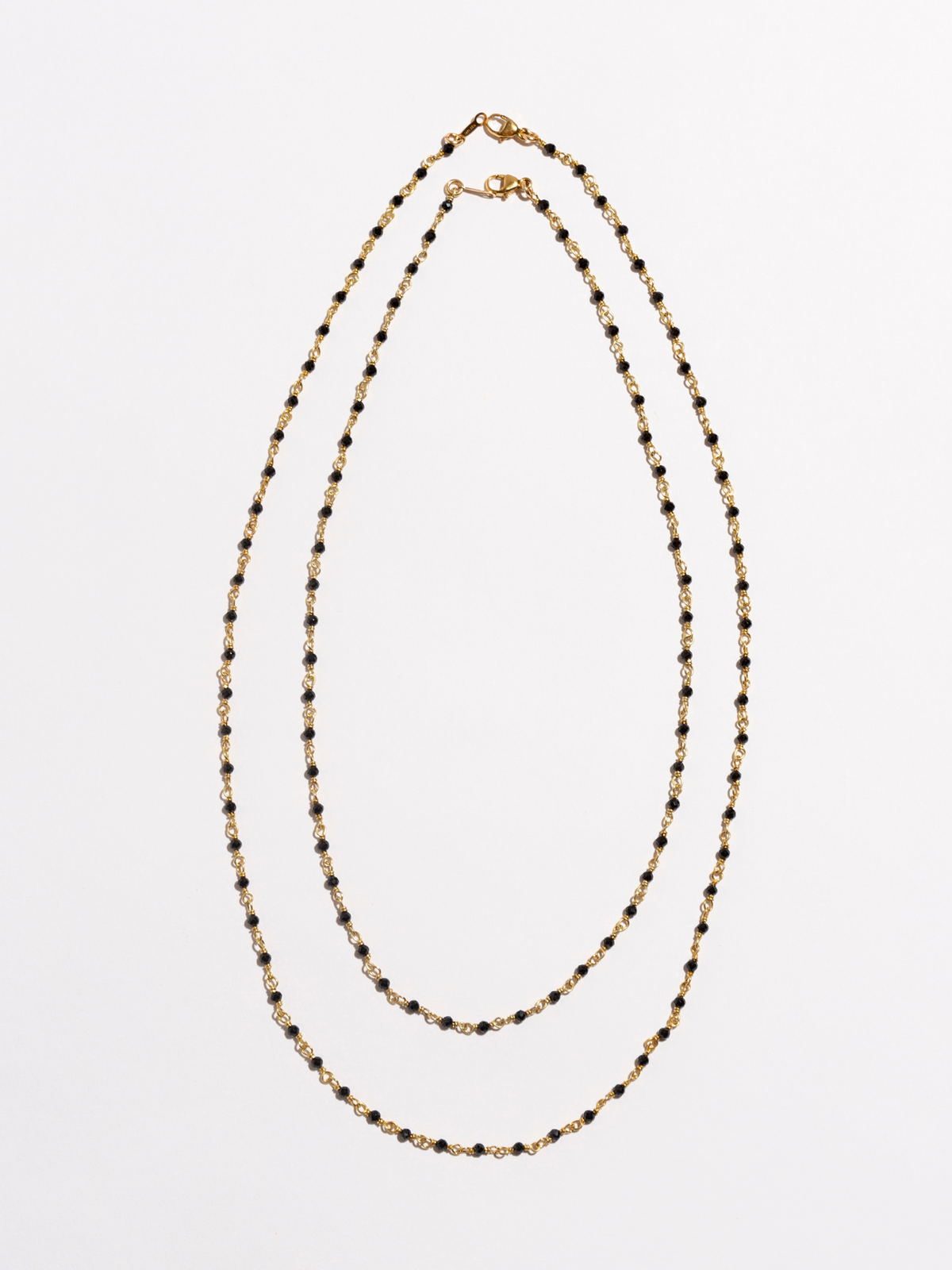 Renee Black Onyx Beaded Chain Necklace