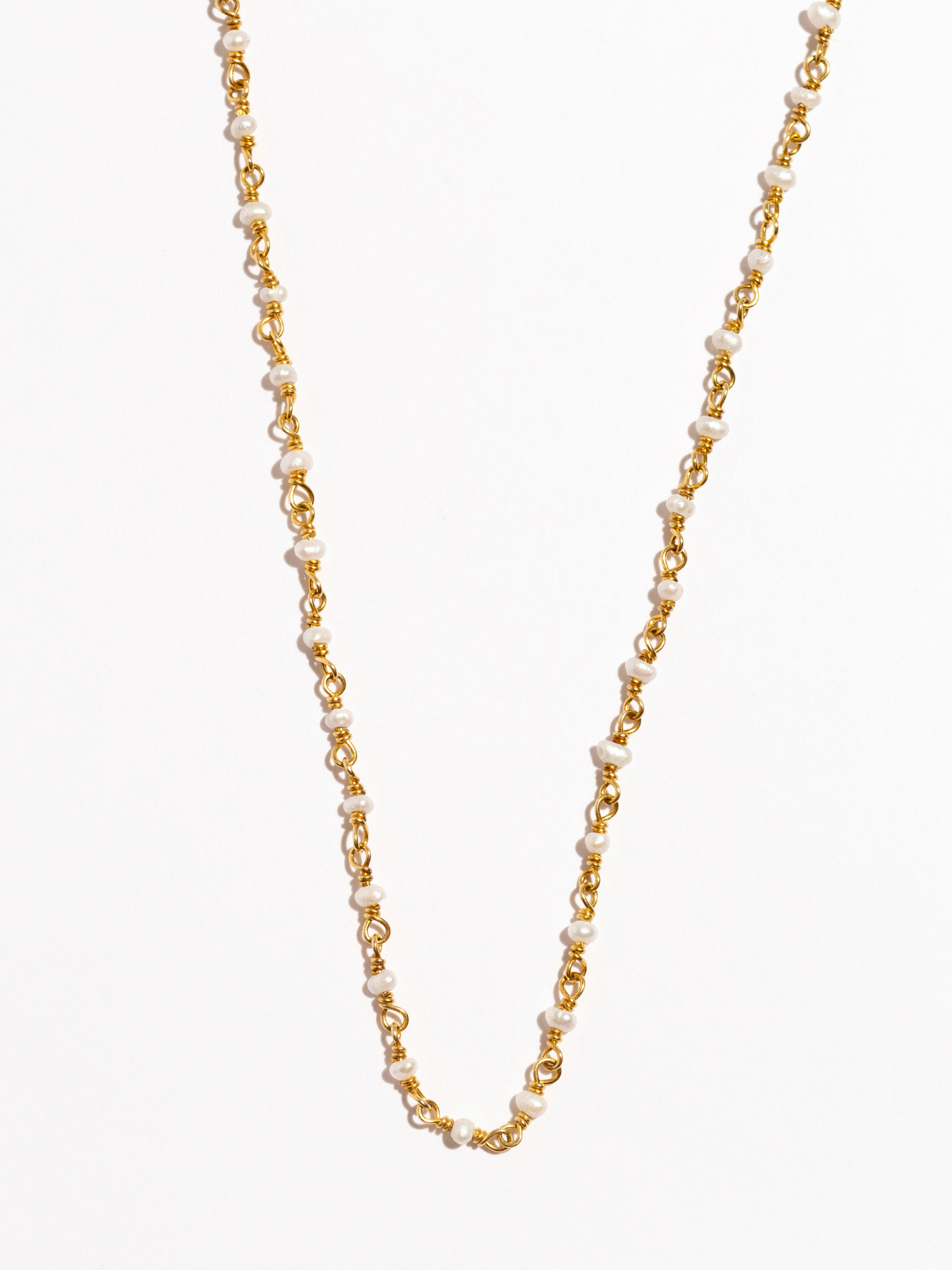 Renee Freshwater Pearl Beaded Chain Necklace - Narrative Jewelry