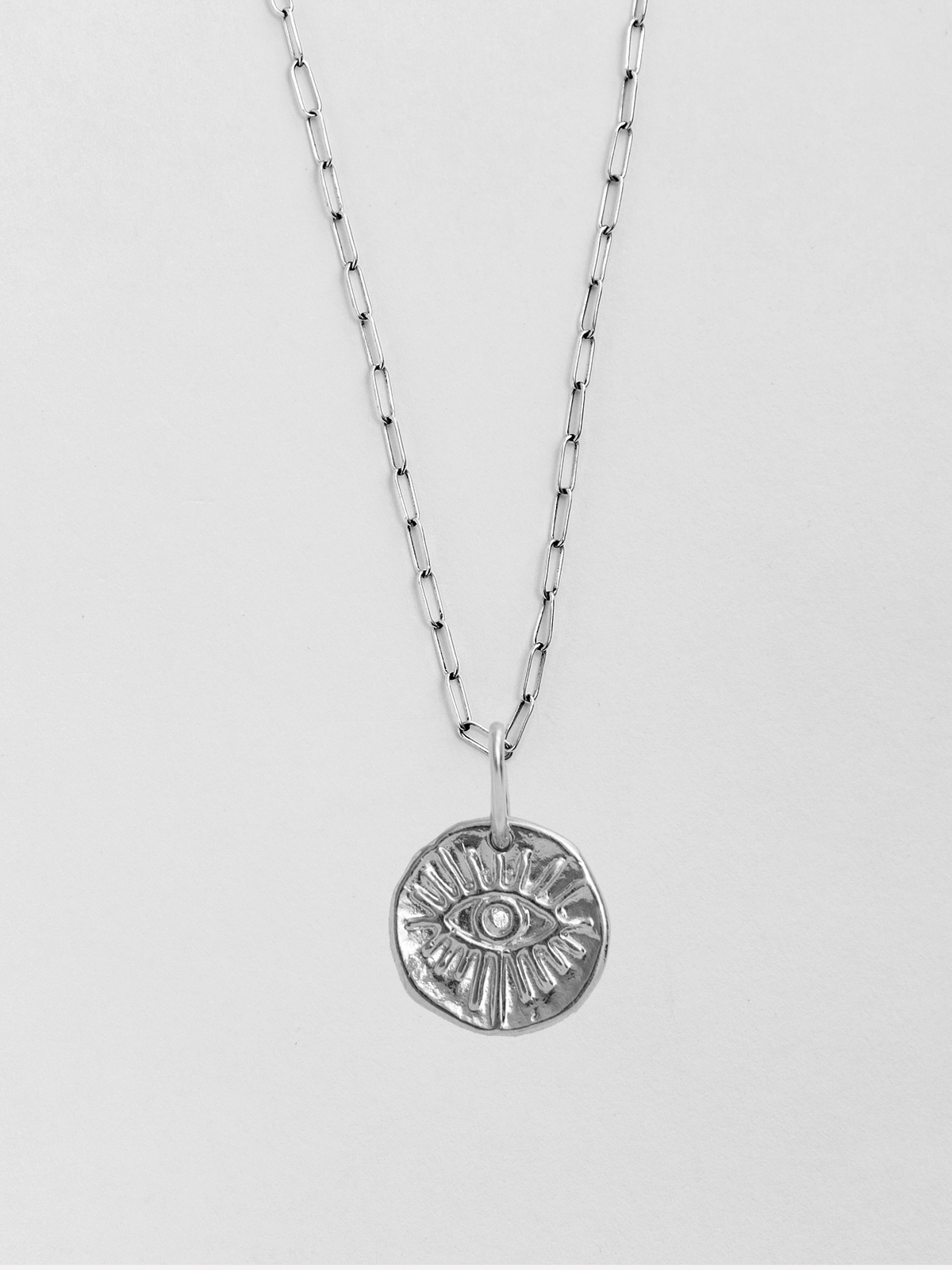 Mati Small Silver Pendant Necklace